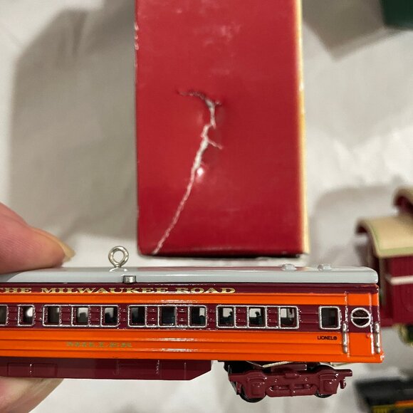 Lot of 4 TRAIN Xmas Hallmark Keepsake Ornaments - Lionel Locomotive, Caboose Car - Picture 11 of 16